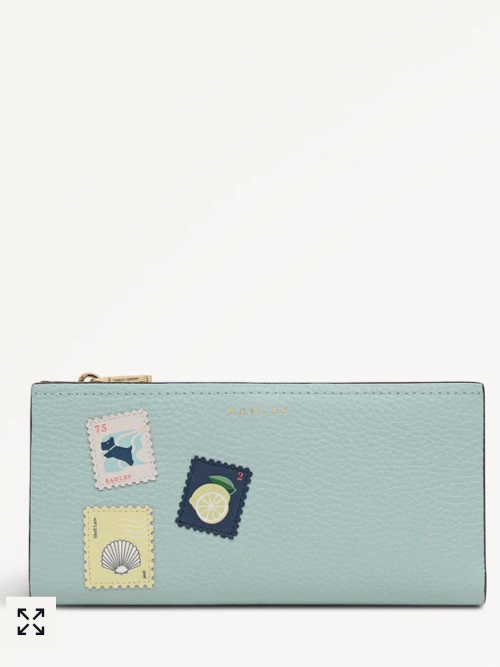 Radley London Luggage Lane Large Bifold Wallet with Lemon and Shell Stamps Green